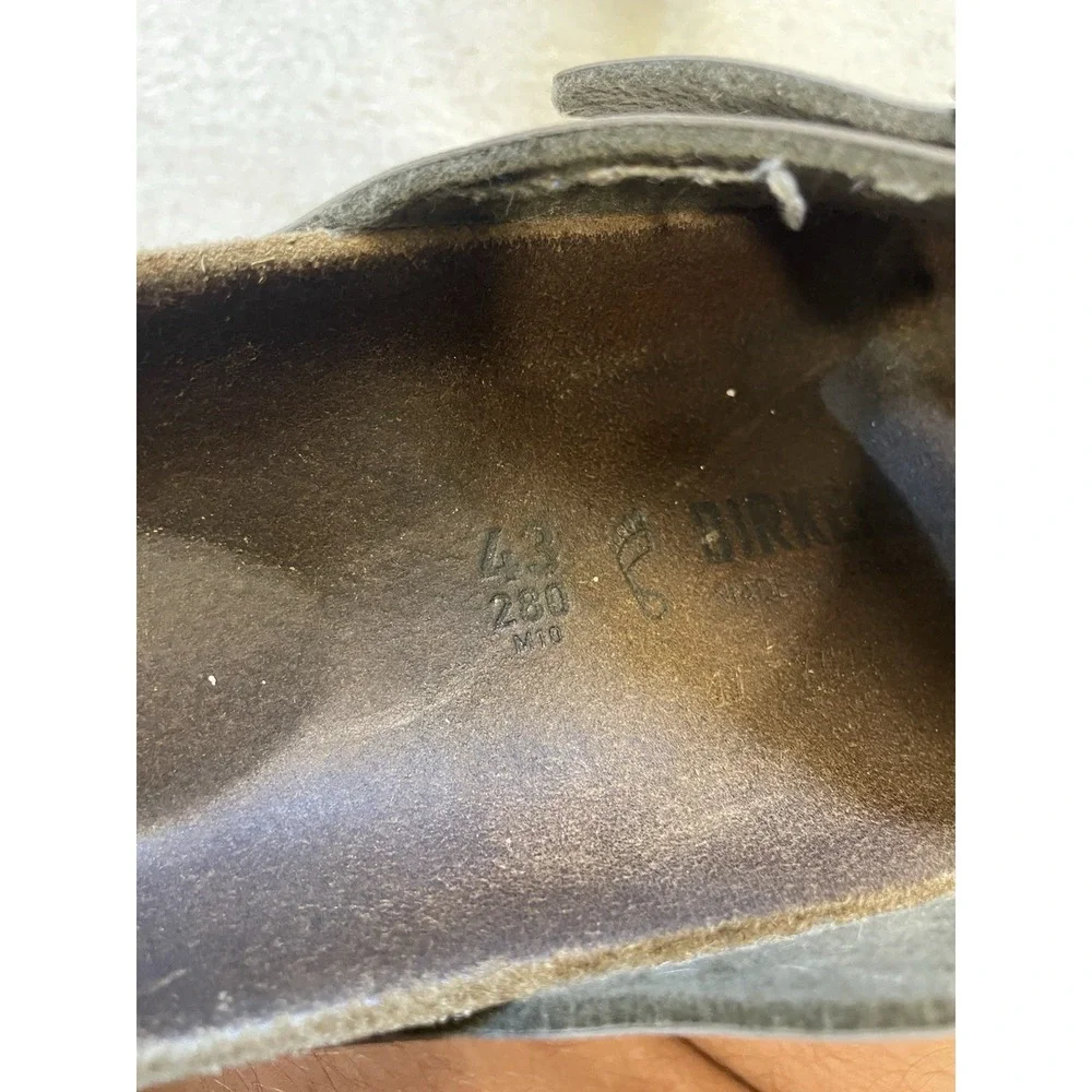 Birkenstock Arizona Men's Size 10 Leather 43 Brown Slide Sandals Buckle
